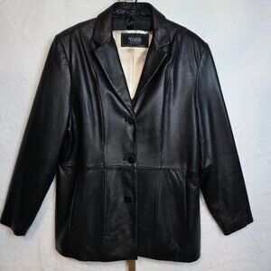 Vtg Wilson’s Leather Pelle Studio Black 3 Button Leather Jacket